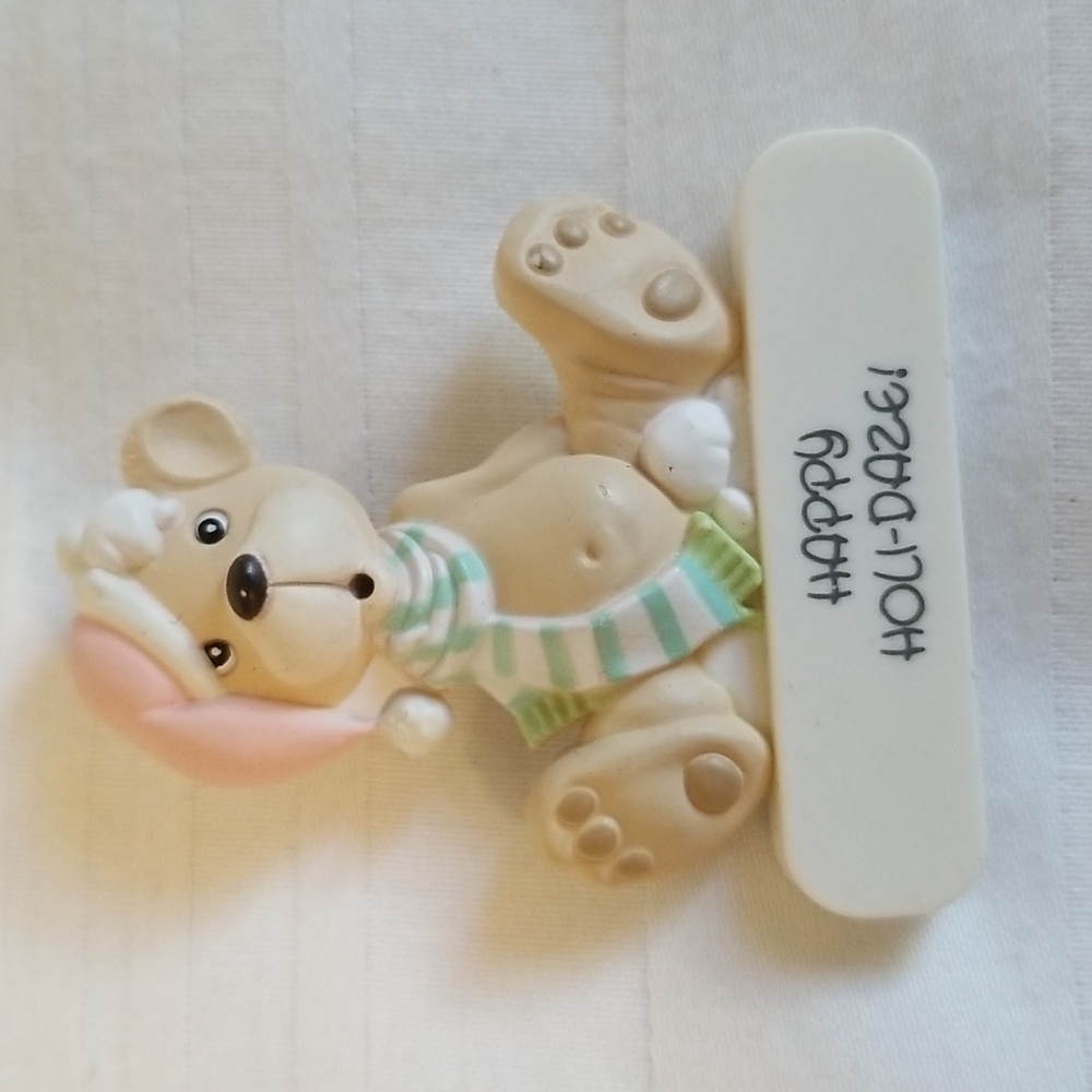 Vintage 1989 Precious Moments Happy Holi Daze Dog Brooch
